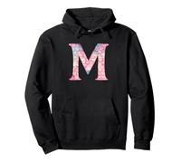 Patrón de escamas de sirena pastel letra M Sudadera con Capucha