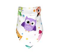 Patrón de Estampado de búho Lindo,Bufanda con Babero y Capucha Triangular Bufanda Ajustable para Mascotas Capucha Lavable Adecuada para Perros y Gatos pequeños, medianos y Grandes