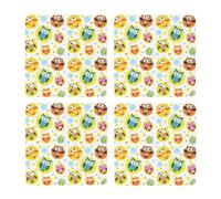 Patrón de Estampado de búho Lindo,Posavasos Cuadrados de Corcho MDF, Almohadilla para Tazas, Juego de 4 Posavasos para Bebidas