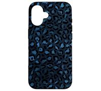 Patrón de Estampado de Leopardo exótico Safari Negro y Azul Marino Carcasa para iPhone 16