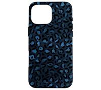 Patrón de Estampado de Leopardo exótico Safari Negro y Azul Marino Carcasa para iPhone 16 Pro MAX