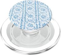 Patrón de Estampado Floral Indio en Azul Claro PopSockets PopGrip para MagSafe