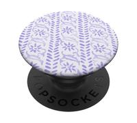 Patrón de Estampado Floral Indio en Morado Claro, Lila PopSockets PopGrip Adhesivo