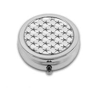 Patrón de estrella de mar en rayas desiguales personalizado redondo SilverBox bolsillo 2.1 pulgadas - 3 compartimentosBox/pastillero bolsillo