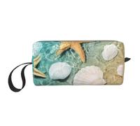 Patrón de Estrellas de mar y Conchas, Bolsa de Maquillaje Bolsa de cosméticos Bolsa de artículos de tocador de Viaje portátil Bolsa de Maquillaje