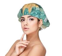 Patrón de estrellas de mar y conchas marinas,Gorro de dormir de satén para adultos - Gorro de dormir elástico para mujer, cubrecabello nocturno