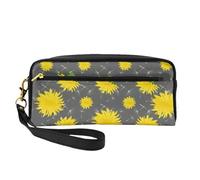 Patrón De Flor De Diente De León De Dibujos Animados, Bolsa de Maquillaje Bolsa de cosméticos Bolsa de Aseo de Viaje portátil Estuche de Cuero para Mujeres y niñas