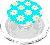 Patrón de Flor de Margarita Azul y Blanca Linda Primavera PopSockets PopGrip para MagSafe