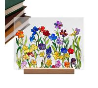 Patrón de flores creativo de vidrio de imitación acrílico | Catcher de luz floral colorido hecho a mano | Plato decorativo translúcido, adorno elegante para cocina, mesa de comedor, sala de estar, dor