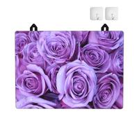 Patrón de Flores de Rosas moradas, Protector de encimera de Cocina Antideslizante y Absorbente de Goma TPU de 72 x 52 cm