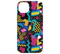 Patrón de Forma Pop en Zigzag Retro de los años 80 y 90 Carcasa para iPhone 14 Plus