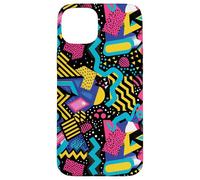Patrón de Forma Pop en Zigzag Retro de los años 80 y 90 Carcasa para iPhone 15 Plus