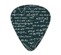 Patrón de fórmulas matemáticas escritas a mano,12 púas de guitarra, 3 grosores diferentes para guitarra acústica, bajo y ukelele