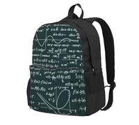 Patrón de fórmulas matemáticas escritas a mano,Mochila con bolsillos, mochila informal para el día a día, resistente al agua, ideal para la escuela, viajes