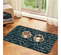 Patrón de fórmulas matemáticas escritas a Mano,Tapete para Comida de Mascotas, manteles Individuales de Cuero sintético para Gatos y Perros,30x45cm