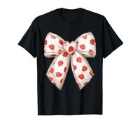 Patrón de Fresa Coqueta Arco Lindo Fresas Frutas Camiseta