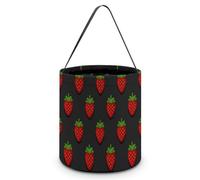 Patrón de fresa roja divertido Halloween truco o trato bolsas de regalo dulces cubos de regalo para suministros de fiesta