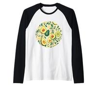 Patrón De Frutas De Aguacate Camiseta Manga Raglan