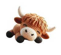 Patrón de ganchillo para principiantes de vaca | Materiales artesanales hechos a mano, muñeco de animales amigurumi, juego de aprender a tejer - Para educadores de arte, actividades de grupo