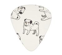 Patrón de garabato de perro,12 púas de guitarra, 3 grosores diferentes para guitarra acústica, bajo y ukelele