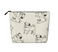 Patrón de Garabato de Perro,Neceser de Maquillaje de imitación Lino, Neceser de Viaje portátil