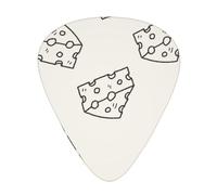 Patrón de garabato de queso,12 púas de guitarra, 3 grosores diferentes para guitarra acústica, bajo y ukelele