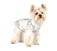 Patrón de Garabato de Queso,Camiseta de algodón sin Mangas para Mascotas, Chaleco Transpirable, Suave y elástico para Cachorros,M