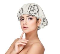 Patrón de garabato de queso,Gorro de dormir de satén para adultos - Gorro de dormir elástico para mujer, cubrecabello nocturno