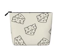 Patrón de Garabato de Queso,Neceser de Maquillaje de imitación Lino, Neceser de Viaje portátil