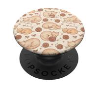 Patrón de Gato Durmiente Neutro Bohemio PopSockets PopGrip Adhesivo