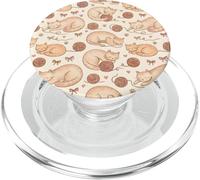 Patrón de Gato Durmiente Neutro Bohemio PopSockets PopGrip para MagSafe