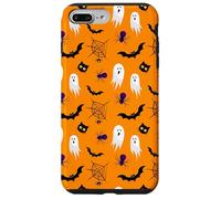 Patrón de Halloween Naranja Caso Fantasmas Murciélagos Gatos Arañas Web Carcasa para iPhone 7 Plus/8 Plus