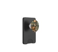 Patrón de Halloween naranja y negro acuarela fantasma lindo gato PopSockets PopWallet para MagSafe