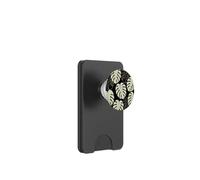 Patrón De Hoja De Monstera Negro Tropical Planta Botánica PopSockets PopWallet para MagSafe