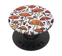 Patrón De Hongos Marrón Salvaje Hermosa Naturaleza Terrosa PopSockets PopGrip Adhesivo