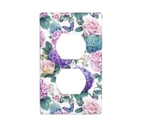 Patrón de hortensias rosas, cubierta decorativa para interruptor de luz, 1 banda, placa de pared para cocina, baño, tamaño 7 x 11,4 cm