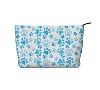 Patrón de Huella de Pata de Perro Azul,Neceser de Pana, Neceser de Maquillaje portátil, Neceser de Viaje