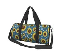 Patrón de Lanzamiento de círculo de Punto Azul Girasol, Bolsa de Viaje de Gran Capacidad, Bolso Redondo, Bolsa de Viaje Deportiva, Bolsa de Mano, Bolsa de Fitness