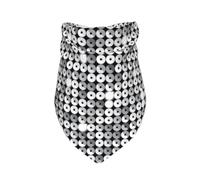 Patrón de Lentejuelas Plateadas Brillantes,Bufanda con Babero y Capucha Triangular Bufanda Ajustable para Mascotas Capucha Lavable Adecuada para Perros y Gatos pequeños, medianos y Grandes