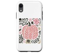 Patrón de Leopardo Linda Calabaza Rosa con estética Floral de otoño Carcasa para iPhone XR