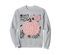 Patrón de Leopardo Linda Calabaza Rosa con estética Floral de otoño Sudadera