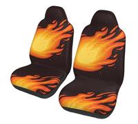 Patrón de Llama de Bola de Fuego roja cayendo,Funda para Asiento de Coche Protectores para Asientos Delanteros de Coche, 2 Unidades