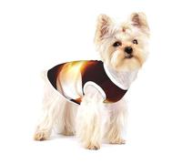 Patrón de Llama de Fuego de béisbol ardiente,Camiseta de algodón sin Mangas para Mascotas, Chaleco Transpirable, Suave y elástico para Cachorros,S
