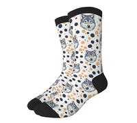 Patrón De Lobo Y Lunares Calcetines Largos 40Cm Cálidos Calcetines Duraderos Calcetine Media Caña Para Mujer Adulto Running