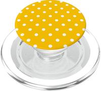 Patrón de lunares amarillo y blanco, mujeres, niñas lunares PopSockets PopGrip para MagSafe