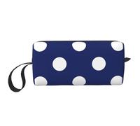 Patrón de Lunares Azul Marino, Bolsa de Maquillaje Bolsa de cosméticos Bolsa de artículos de tocador de Viaje portátil Bolsa de Maquillaje