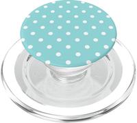 Patrón De Lunares Azul Verde Limpet Shell Lunares Blancos PopSockets PopGrip para MagSafe