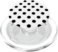 Patrón de Lunares, Blanco y Negro, Lunares, Mujeres y niñas PopSockets PopGrip para MagSafe