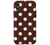 Patrón De Lunares Grandes Estética Lindo Marrón Blanco Polkadot Carcasa para iPhone X/XS