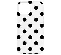 Patrón De Lunares Grandes Lindo Estético Blanco Negro Polkadot Carcasa para iPhone 15